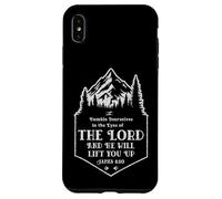 James 4:10 Bible Verse Mountains & Trees for Outdoor Lovers Case for iPhone XS Max