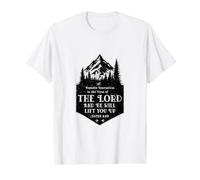 James 4:10 Bible Verse Mountains & Trees for Outdoor Lovers Value Graphic T-Shirt, Men, White, M