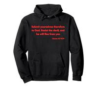 James 4:7 Bible Verse Scripture Quote Pullover Hoodie
