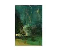 James Abbott McNeill Whistler,Nocturne in Black And Gold - The Falling Rocket,art Prints,Vintage Art,canvas Wall Art,famous Art Prints,V6068 Canvas Poster Bedroom Decor Landscape Office Room Decor Gif