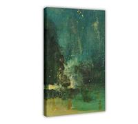 James Abbott McNeill Whistler,Nocturne in Black And Gold - The Falling Rocket,art Prints,Vintage Art,canvas Wall Art,famous Art Prints,V6068 Canvas Poster Wall Art Decor Print Picture Paintings for Li