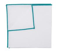 James Alexander Apparel JA White Cotton Trim Elegant Classic Pocket Square - Teal