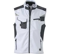 James and Nicholson Men's Craftsmen Strong Softshell Gilet in White | Size: 4XL James and Nicholson White 4XL