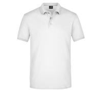 James and Nicholson Men's Piqué Elasticated Polo Shirt in White | Size: 3XL James and Nicholson White 3XL