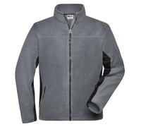 James and Nicholson Men's Strong Work Fleece Jacket in Mid Grey | Size: Large James and Nicholson Mid Grey L