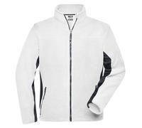 James and Nicholson Men's Strong Work Fleece Jacket in Off-White | Size: 2XL James and Nicholson Off-White 2XL