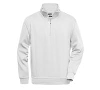 James and Nicholson Men's Workwear Quarter Zip Sweatshirt in White | Size: 2XL James and Nicholson White 2XL