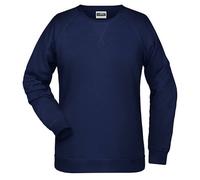 James and Nicholson Women's Certified Slim Fit Raglan Long Sleeve French Terry Pullover in Navy | Size: XS James and Nicholson Navy XS
