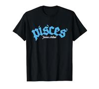 James Arthur Pisces Logo Black T-Shirt, Men, Black, 3X-Large