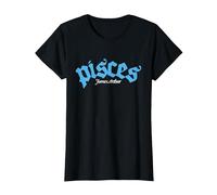 James Arthur Pisces Logo Black T-Shirt, Women, Black, X-Small
