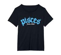 James Arthur Pisces Logo Black T-Shirt, Women's Plus, Black, 6X