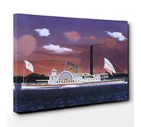 James Bard The Steamship Syracuse Canvas Print | Gallery Wrapped 30mm Frame Wall Art | 30x20 inches | Ready to Hang | Modern Picture | Living Room Bedroom Lounge Office