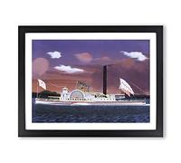 James Bard The Steamship Syracuse Classic Painting Framed Print | A2 Black Framed Wall Art | Ready to Hang | Classic Historical Picture | Living Room Bedroom Lounge Office