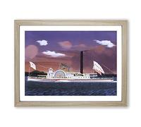 James Bard The Steamship Syracuse Classic Painting Framed Print | A3 Oak Framed Wall Art | Ready to Hang | Classic Historical Picture | Living Room Bedroom Lounge Office