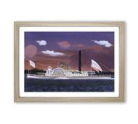 James Bard The Steamship Syracuse Framed Print | A2 Oak Framed Wall Art | Ready to Hang | Modern Nature Picture | Living Room Bedroom Lounge Office