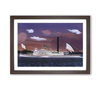 James Bard The Steamship Syracuse Framed Print | A2 Walnut Framed Wall Art | Ready to Hang | Modern Nature Picture | Living Room Bedroom Lounge Office