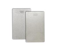 James Barry Diamond Credit Card Sharpening Stone - Double-Sided 300 & 180 Grit - 3"x2" - Woodturners Stone for HSS & Carbide Tools - ECCCM with Storage Wallet