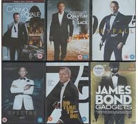 JAMES BOND 007 - DANIEL CRAIG COMPLETE COLLECTION / 1. CASINO ROYALE / 2. QUANTUM OF SOLACE / 3. SKYFALL / 4. SPECTRE / 5. NO TIME TO DIE / 6. JAMES BOND GADGETS = ULTIMATE 6x DVD UK SET