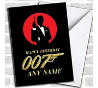 James Bond 007 Gold Customised Birthday Card | Birthday Card | Celebrity, TV, Music & Film Card