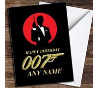 James Bond 007 Gold Personalised Birthday Card | Birthday Card | Celebrity, TV, Music & Film Card