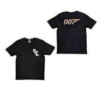 James Bond 007 No Time to Die & Logo Official Tee T-Shirt Mens Unisex (Medium) Black