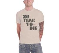 James Bond 007 T Shirt No Time to Die Movie Logo Official Mens Natural XL White