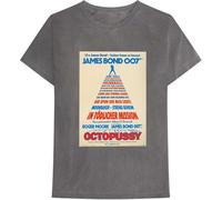 James Bond 007 T Shirt Octopussy German Poster new Official Mens Charcoal Grey