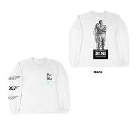 (M, White) James Bond Dr No Movie Poster Long Sleeve T Shirt