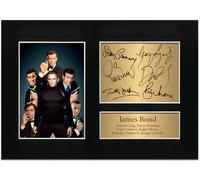 James Bond Autograph 007 Wall Art Print - Daniel Craig, Pierce Brosnan, Sean Connery, Roger Moore, Timothy Dalton & George Lazenby Signed A4 Printed Photo Reproduction Film Memorabilia No71