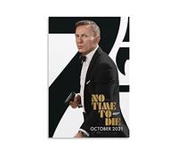 James Bond No Time To Die Movie Classic Vintage Vintage Poster Canvas Print Wall Art Retro Decorative Painting for Home Bedroom Living Room Decor20x30inch(50x75cm)