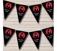 James Bond Red Black Personalised Birthday Party Bunting Banner Garland