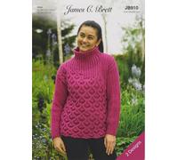 James Brett Aran Knitting Pattern Ladies Slash or Funnel Neck Sweater Jumper (JB910)