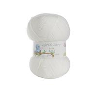James Brett Baby 3 Ply Super Soft Yarn 100% Acrylic Knitting Wool - White (5 x 100g Ball)