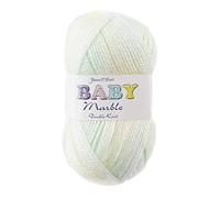 James Brett Baby Marble DK Knitting Yarn Soft Double Knit Wool 100g Ball (Lemon Green & White - BM4)