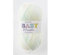 James Brett Baby Marble DK Knitting Yarn Soft Double Knit Wool 100g Ball (Lemon Green & White Mix - BM4) by James Brett