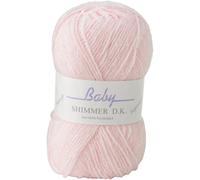 James Brett Baby Shimmer DK Knitting Yarn Soft Double Knit Wool 5 x 100g Balls (Baby Pink - BS6)