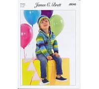 James Brett Chunky Knit Pattern Baby Kids Hat & Cardigan Party Time Wool (JB342)