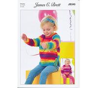 James Brett Chunky Knit Pattern Baby Kids Sweater & Tunic Party Time Wool (JB340)