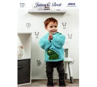 James Brett Chunky Knitting Pattern for Childrens Dinosaur or Bear Sweater (JB834)