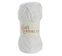 James Brett Craft Cotton Traditional Crochet Dishcloth Knitting Yarn 10 x 100g (White)