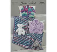 James Brett Double Knit DK Knitting Pattern Baby Cardigans & Blanket (JB884)