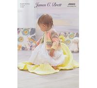 James Brett Double Knit Knitting Pattern Baby Lace Detail Cardigan Blanket & Hat (JB802)