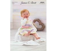 James Brett Double Knit Knitting Pattern Baby Romper Pinafore Dress & Bootees (JB805)