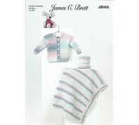 James Brett Double Knit Knitting Pattern Cardigan Hat & Blanket Baby Marble DK (JB565)