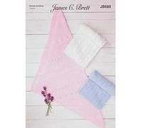 James Brett Double Knit Knitting Pattern for Baby Blankets - Diagonal Cabled & Rib (JB689)