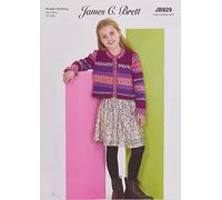 James Brett Double Knit Knitting Pattern Girls Frilled Cuff Long Sleeve Cardigan (JB829)