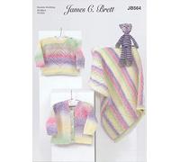 James Brett Double Knit Knitting Pattern Sweater Cardigan & Blanket Baby Marble DK (JB564)