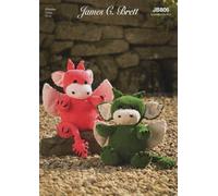 James Brett Flutterby Chunky Knitting Pattern for Stuffed Dragon Toy (JB806)