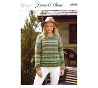 James Brett JB454 Chunky Knitting Pattern Ladies Cabled Sweater