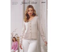 James Brett JB597 DK Knitting Pattern Ladies Sweater & Cardigan